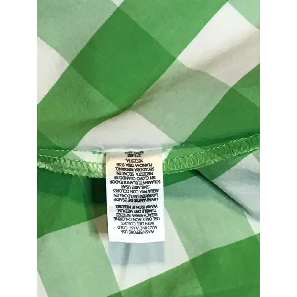 Carters Outfit Green Gingham Print Sundress Hot Pink Long Sweater Girls Size 4